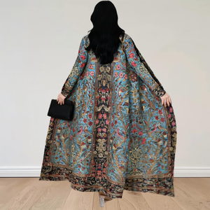 Luxe geplooide abaya voor dames 2026 <span class=keywords><strong>Dubai</strong></span> Miyake open voorzijde cardigan kaftan Midden-Oosterse elegante bescheiden jurk plus size geprint - Product Image 1