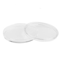 Boîte de rangement pour pièces de monnaie rondes propres de 30,6 mm, boîte de rangement pour pièces de monnaie de 50e anniversaire Kennedy Gold Half Dollar, capsule de pièces de monnaie en acrylique