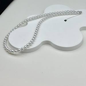 Collar de Perlas Akoya Naturales de Agua Dulce al por Mayor, Oro de 18K, Perlas de 5-6mm en Blanco Frío Aurora con Varios Colores Lino - Product Image 1