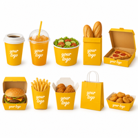Cajas de Papel Personalizadas para Hamburguesas, Papas Fritas, Alitas Fritas, Aperitivos, Comida Rápida, Envases para Llevar, Caja para Hamburguesas y Pollo