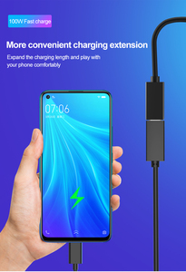 USB 3.1 Gen2 Loại C Nam Nữ cáp mở rộng 10gbps truyền dữ liệu 4K/60Hz âm thanh video nhanh chóng sạc 20V 5A 100W PD Đen - Product Image 3
