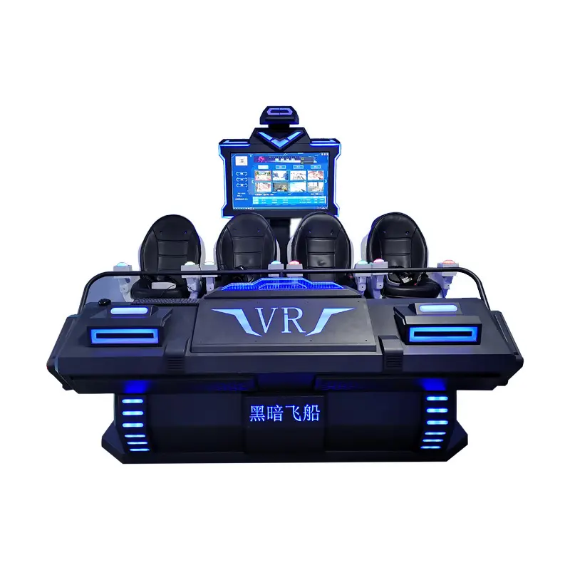 อุปกรณ์คอนโซลเกมจำลองเสมือนจริง9D4-seat VR เรือมืด3D 4D 9D โรงภาพยนตร์4ที่นั่ง