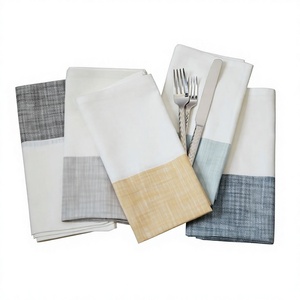 Soft Handmade Woven 100% Cotton Rectangle Napkins in Blue for Weddings Home Airplanes Restaurants Use Plain Dinner <b>Cloth</b> ITHL - Product Image 1