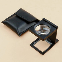 Loupe pliante en métal 10X avec échelle pour testeur de lin, loupe en verre 10X