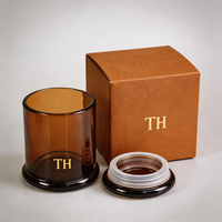 Ventes en gros de pots à bougies vides avec couvercles, 8 oz, 10 oz, 12 oz, pot à bougie en verre transparent brun, boîte cadeau