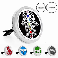 Diffuseur de voiture 30mm 35mm en acier inoxydable, clip de ventilation pour parfum et arôme, avec 10 tampons offerts