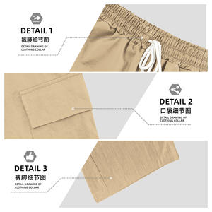 Pantalon cargo décontracté pour homme Dongfei, taille élastique, fin, séchage rapide, coupe droite, ample, sportif, été - Product Image 3