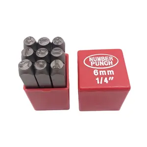 Hochwertiges 1/4( 6mm) Blister-und Kunststoffsc halen verpackungs nummer Stempel set Aufdruck Metall, Kunststoff, Holz, Leder (0-9)