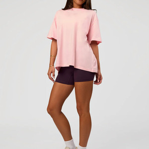 Premium Quality Stylish Women Drop shoulder <b>T</b> Shirt 2026 Custom Made Solid Color Drop Shoulder Oversized <b>T</b> Shirt For Ladies - Product Image 3