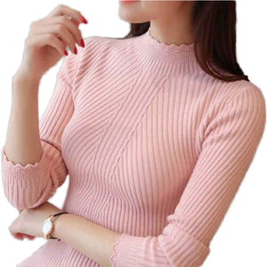 Suéter de Punto de Manga Larga para <span class=keywords><strong>Mujer</strong></span>, Talla Única, <span class=keywords><strong>Jersey</strong></span> de <span class=keywords><strong>Cuello</strong></span> <span class=keywords><strong>Alto</strong></span> con Encaje, Versátil, con Capucha, para Otoño, Invierno, Primavera y Verano - Product Image 1