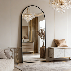 <span class=keywords><strong>Espejo</strong></span> de Pie <span class=keywords><strong>Redondo</strong></span> de Cuerpo Entero, Estilo Vintage, Decorativo, con Marco Arqueado, <span class=keywords><strong>Espejo</strong></span> de Pared Grande, <span class=keywords><strong>Espejo</strong></span> de Pie - Product Image 3