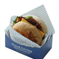 Boîtes à lunch en papier recyclable de qualité alimentaire pour sandwichs, pains, desserts, hamburgers et sushis, avec gaufrage