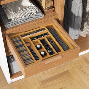 Organizador de Bambú para Cajones de Cocina, Organizador de Cubiertos Expandible con 6-8 Ranuras, <span class=keywords><strong>Caja</strong></span> de Almacenamiento Grande - Product Image 3