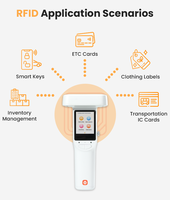 Lecteur portable intelligent Android RFID pour inventaire, lecteur portable C1G2, portée de 15 m, rapide, 500 étiquettes par seconde, code-barres