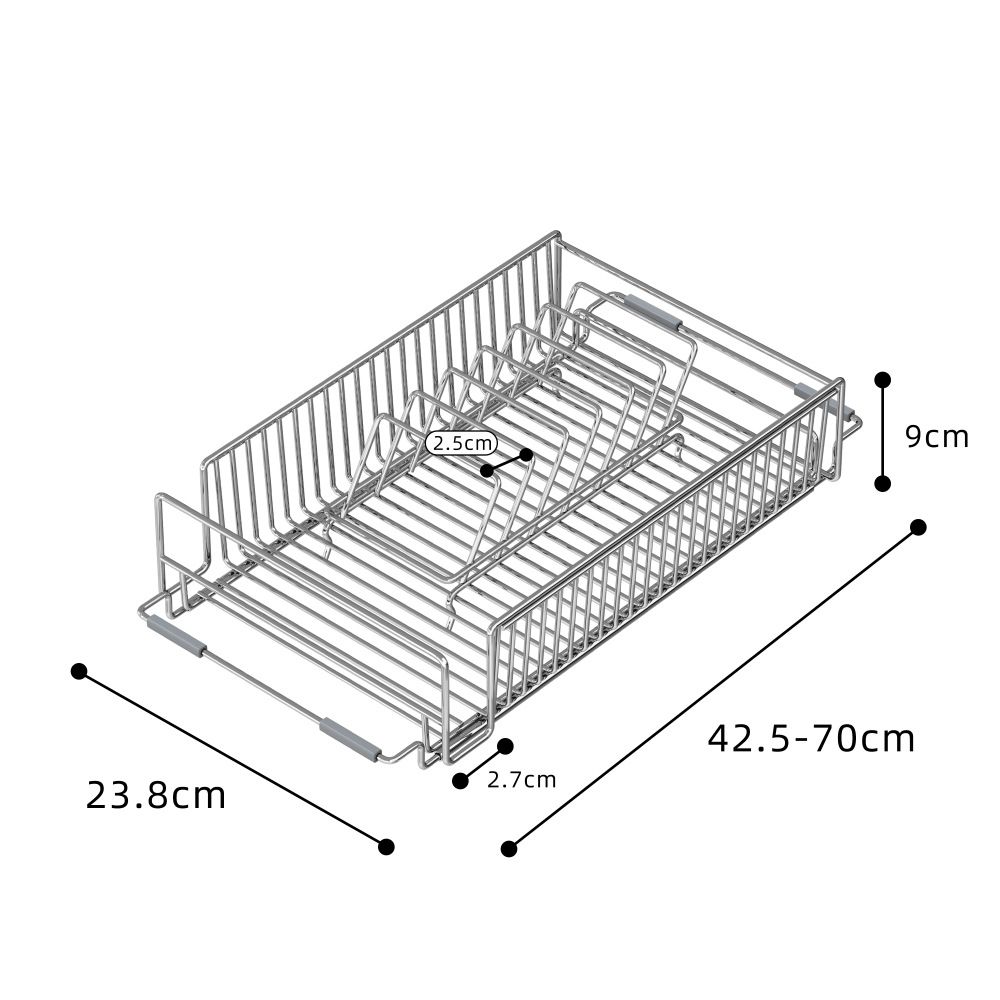 [solid 304 stainless steel] telescopic drain basket dish rack