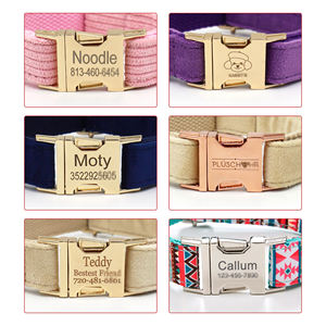 Hondenriem van corduroy op maat gemaakt, gepersonaliseerde hondenriem met lasergravering, decoratieve ring voor katten met belletjes - Product Image 2