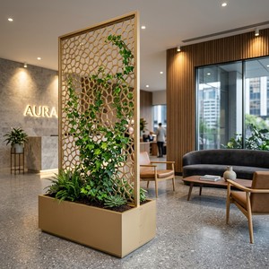 Soporte <span class=keywords><strong>de</strong></span> Metal Decorativo para <span class=keywords><strong>Macetas</strong></span>, para Interiores y Exteriores, Acabado Dorado Moderno, Decoración para el Hogar - Product Image 1