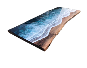 Tavolo <span class=keywords><strong>da</strong></span> pranzo a resina epossidica personalizzato in resina oceanica tavolo <span class=keywords><strong>da</strong></span> pranzo a resina epossidica blu tavolo <span class=keywords><strong>da</strong></span> cucina epossidico oceano - Product Image 1