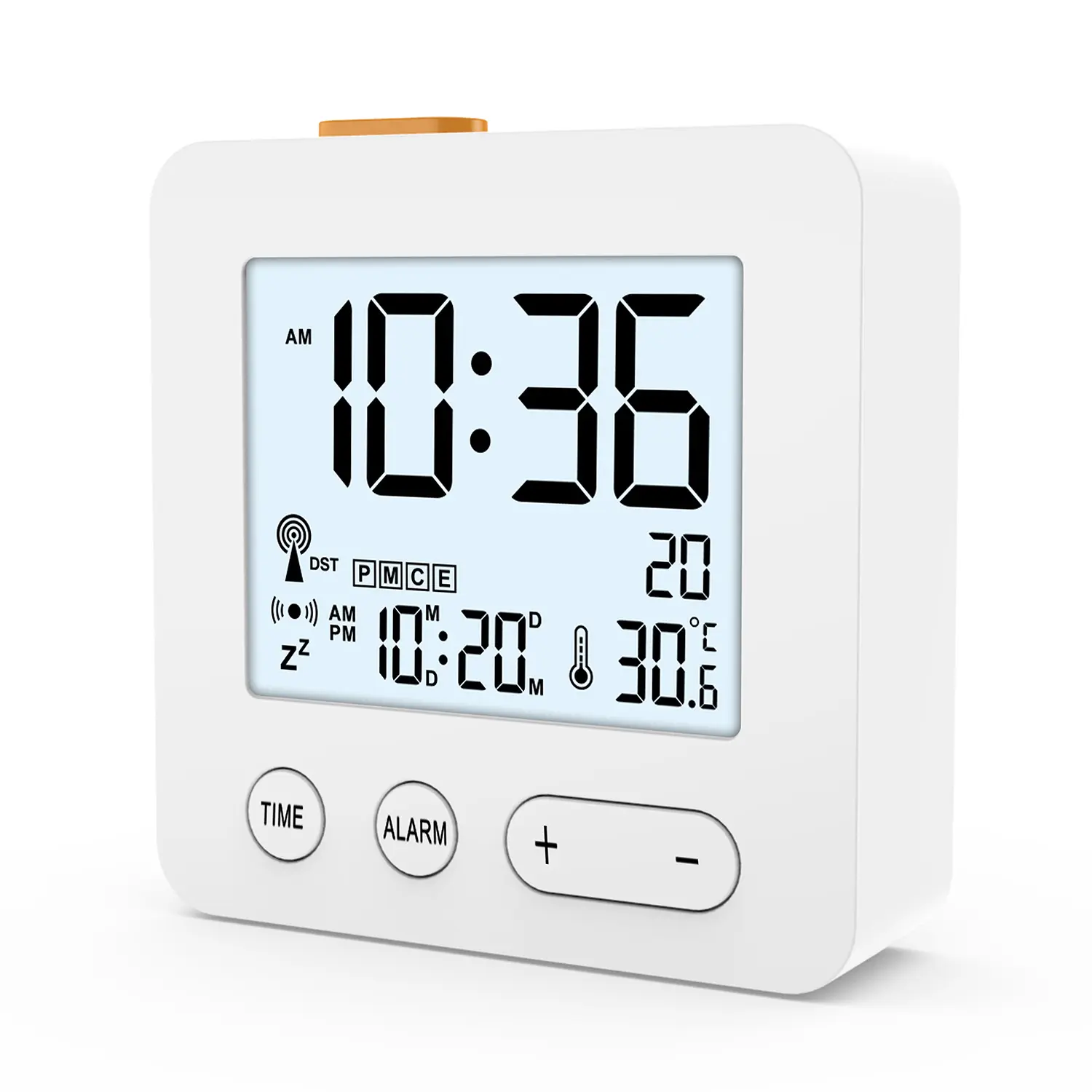 Digital Alarm Clock LCD Radio Clocks Electronic Time Thermometer Temperature Meter Snooze Calendar Desktop