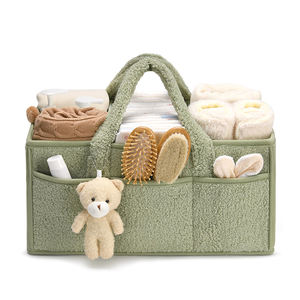 <span class=keywords><strong>Sac</strong></span> à <span class=keywords><strong>langer</strong></span> multifonctionnel en tissu peluche carré, organisateur de couches pour bébé, <span class=keywords><strong>sac</strong></span> de rangement portable pour vêtements de bébé, ours en peluche - Product Image 1
