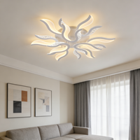 Plafonnier LED moderne en acrylique JACKSUN, lumière tricolore, plafonnier à intensité variable, 33,46 pouces, avec télécommande pour salon