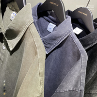 Logo personnalisé pour hommes lavé au sable pour Polo T-Shirt lourd 100% coton surdimensionné Vantage revers bouton à manches courtes solide fil de teinture