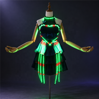 Robe Halter Lumineuse à LED pour Soirée en Boîte de Nuit, Tenue de Service de Bouteilles, Vêtement de Danse Lumineux pour Fête, Bar, KTV, Ambiance Scénique, Spectacle