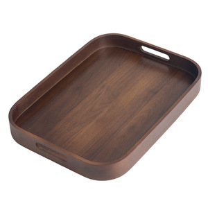 Juego de bandejas de madera de 3 piezas color nogal con asa para té, bocadillos, postres, uso doméstico - Product Image 5