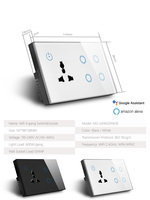 Makegood interrupteur intelligent inde arabe moniteur d'alimentation tuya interrupteur intelligent royaume-uni Alexa commande vocale intelligent wifi interrupteur mural prise de courant
