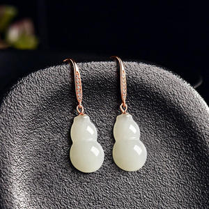 Pendientes de Jade Nefrita Natural de Hetian con Incrustaciones de Plata S925, Joyería para Mujer, Estilo Chino, Regalo con Certificado de Tasación D1034 - Product Image 2