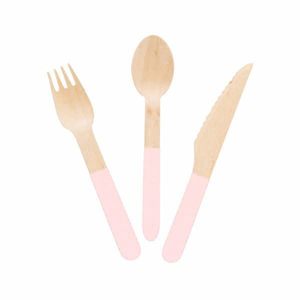 Tintura Set di posate in legno Set di posate in legno stampa LOGO e produttori di marchi biodegradabili e usa e getta in legno Cutler - Product Image 1