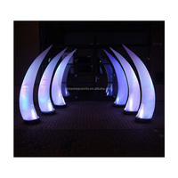 Décoration de mariage : Éléphant gonflable avec cornes et éclairage LED, cône en forme d'ivoire pour la décoration de fête