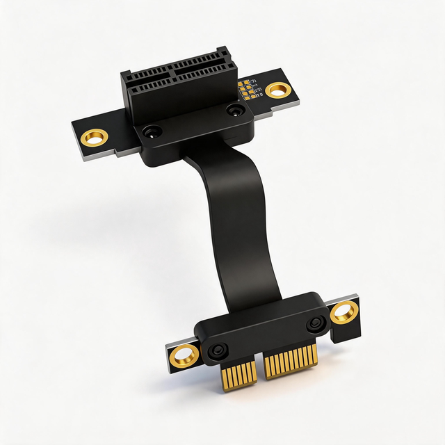 Vertical Mount PCIe 4.0 X1 GPU Extension Cable 90 Degree Right Angle Riser Cord 16Gbps High Speed Shielded Flexible ITX NAS