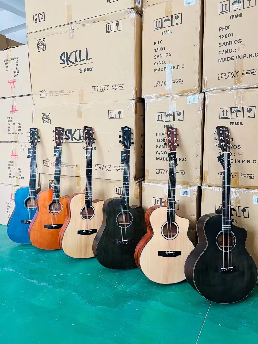 無垢材40インチアコースティックギター、無垢材ギター、フォーク