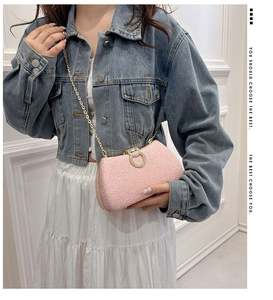 Bolso de Mano de Lujo Clásico de Moda 2025 con Diamantes, Patrón Sólido, Asa de Cristal, Bolso de Noche con Pedrería para Bodas, Cenas y Fiestas - Product Image 2