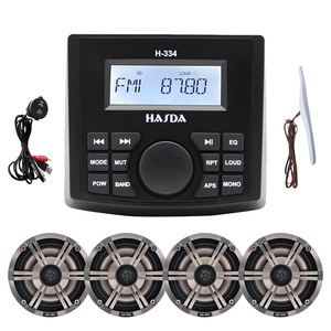 ชุดลำโพงกันน้ำ H-334+6.5 นิ้ว IP66 สำหรับเรือ พร้อมวิทยุ BT เครื่องเล่น MP3 และลำโพงกันน้ำ 4 ตัว - Product Image 4