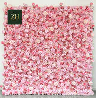 Mur floral artisanal rose et orchidée Phalaenopsis pour toile de fond de mariage