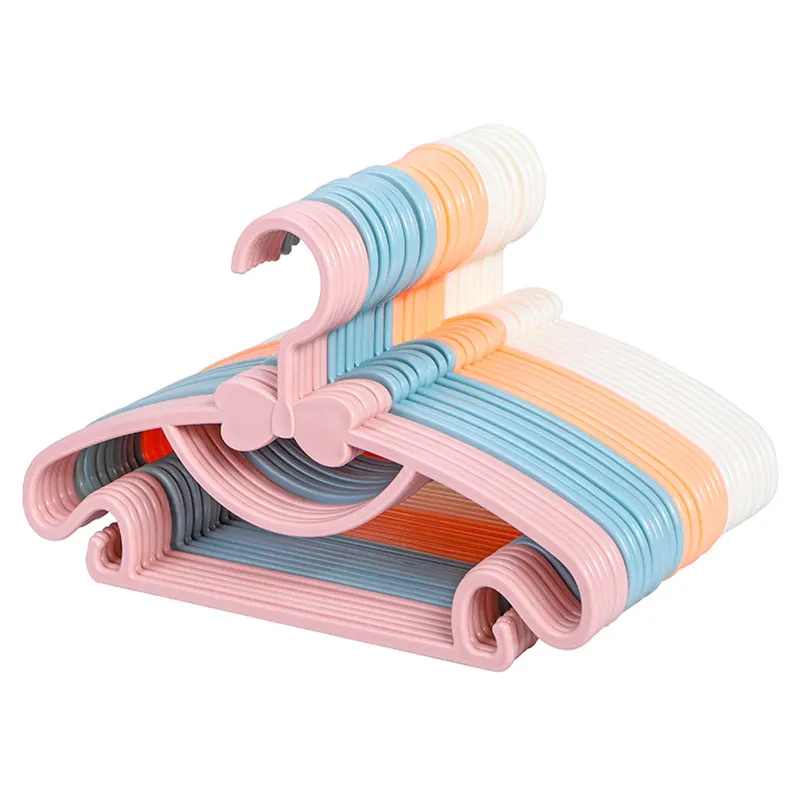 Wholesale Fancy Color Non Slip Baby Clothing Rack Bowknot Plastic Children Hangers