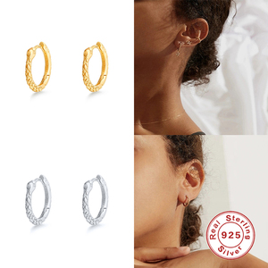 Minimalist Trendy Rhodium Plated S925 Sterling <b>Silver</b> Zircon Snake <b>Hoop</b> <b>Earrings</b> <b>for</b> <b>Women</b>-Wedding & Gift Jewelry - Product Image 5