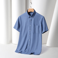 Chemise de travail en coton pour homme, coupe ajustée, manches courtes, motif 3D, séchage rapide, couleur unie