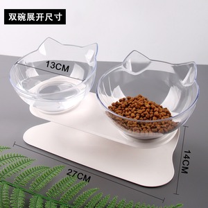 Comedero doble para gatos con diseño elevado para comida y agua, estación de alimentación. - Product Image 2