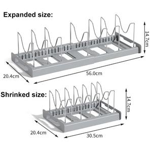 Organizador de tapas de sartén multifunción de plástico brillante estilo rústico ecológico con 7 compartimentos rectangulares al por mayor - Product Image 6