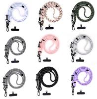 Cordón ajustable de poliéster de 7 mm con clip trasero para teléfono móvil, marca OEM, a la moda, con impresión digital, para llevar cómodamente, con junta.