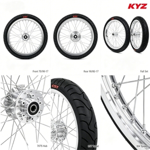 ชุดล้ออัลลอย CNC ขนาด <span class=keywords><strong>17</strong></span> นิ้ว สีเงิน สำหรับรถมอเตอร์ไซค์ไฟฟ้า KYZ Surron Light Bee X Motard Supermoto  ขนาด <span class=keywords><strong>1.60</strong></span> 2.15 <span class=keywords><strong>ล้อ</strong></span>หน้าและล้อหลัง ชุดอัพเกรดประสิทธิภาพ - Product Image 3
