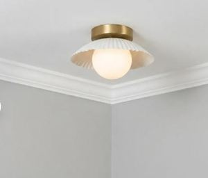 โคมไฟเพดานแบบฝังฝ้าลายฟลูต – โคมไฟทรงกลมแก้วฝ้าลายเปลือกหอย - Product Image 6