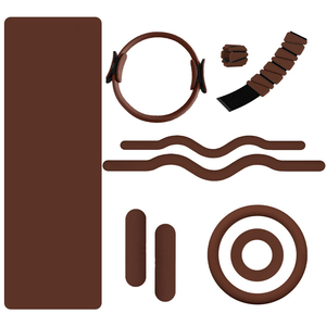 Custom Chocolate Brown Stretch Resistance Band Pilates Magic Circle Yoga Socks Gym Bar <b>Dumbbell</b> Pilates Accessories Kit - Product Image 3