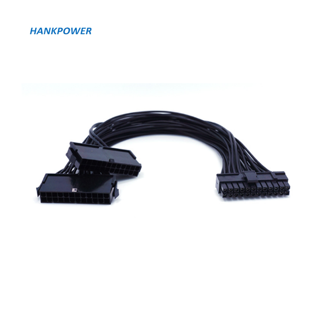 ATX 24 Pin Dual PSU Power Supply Extension Cable for Computer PC 24Pin to 20+4pin
