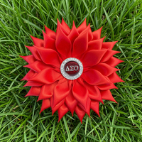 Broche personnalisée en tissu satiné jaune et bleu avec lettres grecques Sigma Gamma Rho, bijou de sororité, corsage