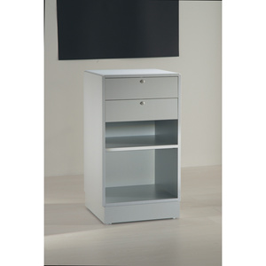 Modern Kitchen Cart Light Grey 50x46x90cm With 2 Drawers And <b>Open</b> Shelf Storage Unit - Product Image 1