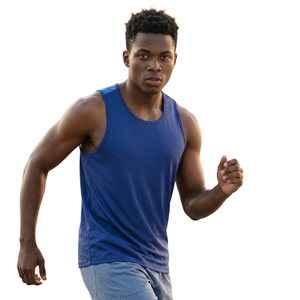 Summer New Mens <b>Sports</b> <b>Tank</b> <b>Top</b> Casual Breathable Quick Drying Outdoor Running Racerback Knitted 100% Cotton Solid 180g - Product Image 2
